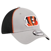 Casquette flexible 39THIRTY Pipe New Era pour hommes, gris/noir, Cincinnati Bengals