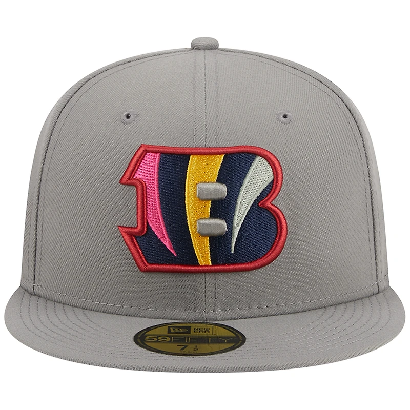 Men's New Era Gray Cincinnati Bengals Color Pack 59FIFTY Fitted Hat