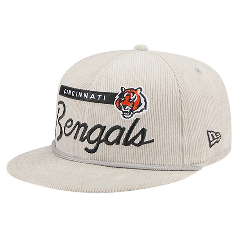 Casquette snapback 9FIFTY en velours côtelé gris New Era pour homme