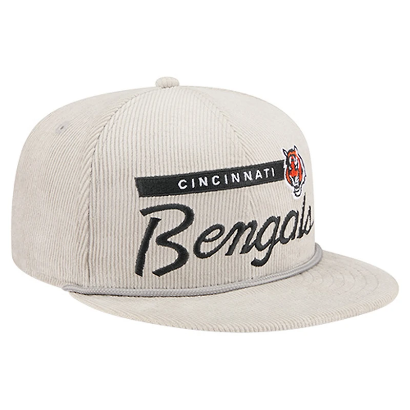 Men's New Era Gray Cincinnati Bengals Cord Rope Corduroy 9FIFTY Snapback Hat