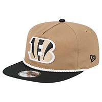 Casquette à visière snapback Desert Golfer des Bengals de Cincinnati pour homme New Era Kaki/Noir