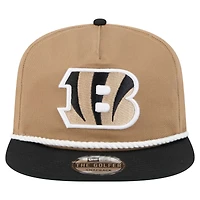 Casquette à visière snapback Desert Golfer des Bengals de Cincinnati pour homme New Era Kaki/Noir