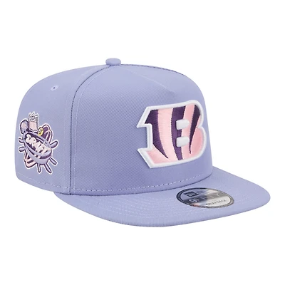Casquette snapback New Era Bloom A-Frame 9FIFTY pour homme, couleur lavande, Cincinnati Bengals