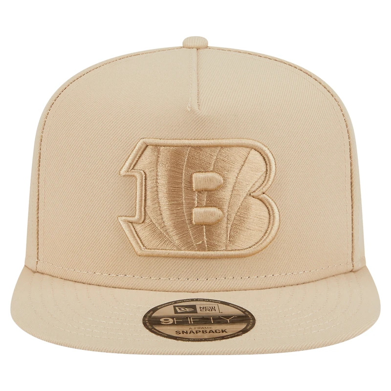 Casquette snapback 9FIFTY A-Frame beige clair pour homme New Era, pack couleur des Bengals de Cincinnati