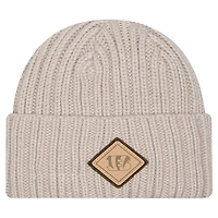 Bonnet en tricot à revers beige clair avec logo appliqué des Bengals de Cincinnati de New Era pour homme