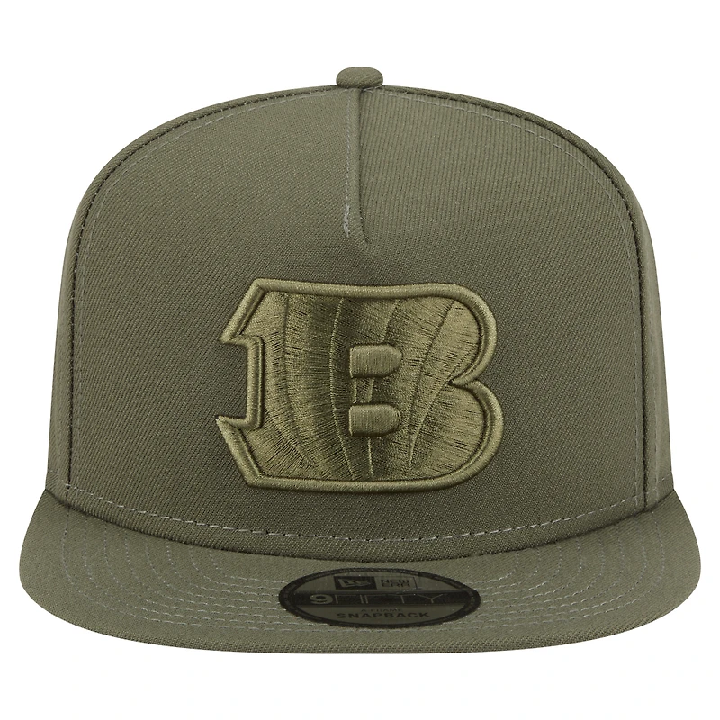 Casquette snapback A-Frame 9FIFTY olive Cincinnati Bengals pour homme New Era