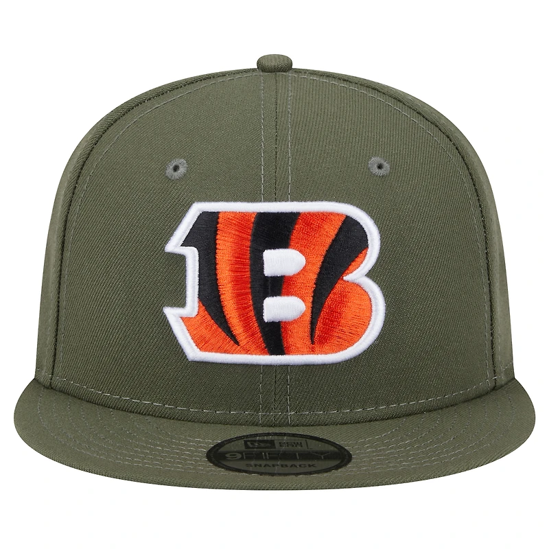 Men's New Era  Olive Cincinnati Bengals Main 9FIFTY Snapback Hat