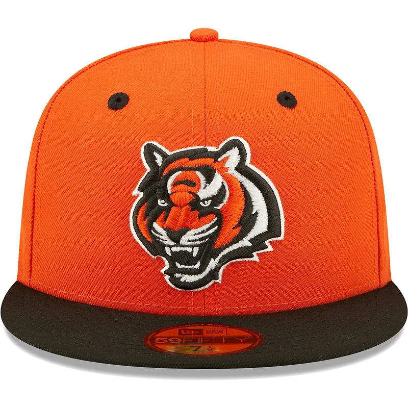 Men's New Era  Orange/Black Cincinnati Bengals Flipside 2Tone 59FIFTY Fitted Hat