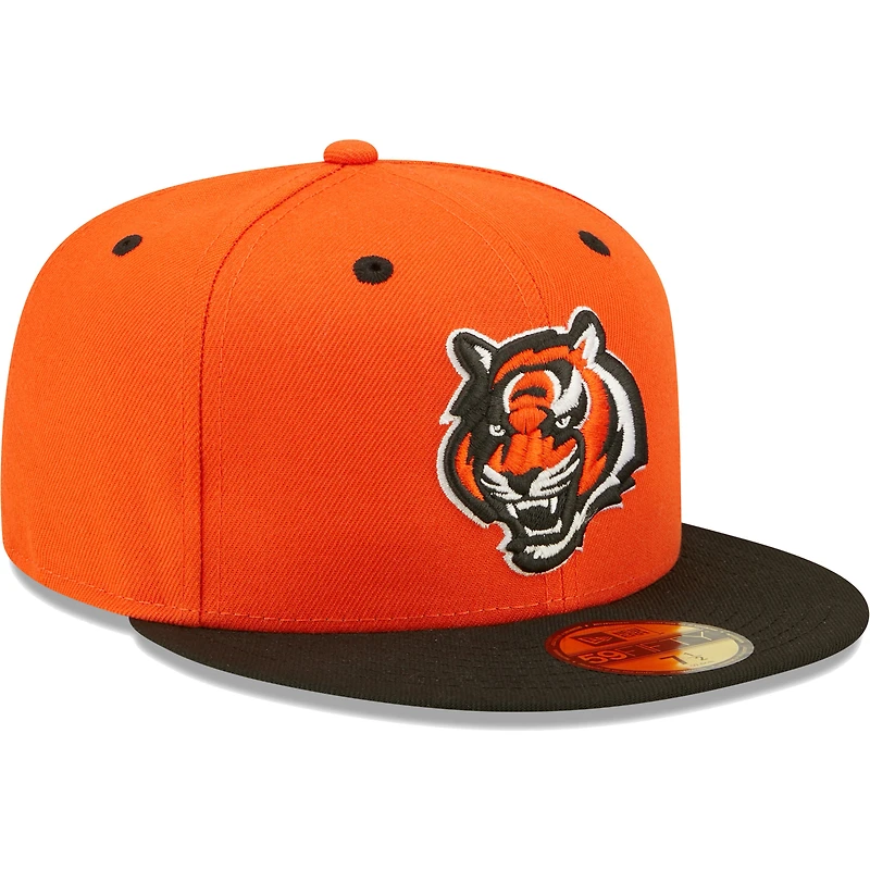 Men's New Era  Orange/Black Cincinnati Bengals Flipside 2Tone 59FIFTY Fitted Hat