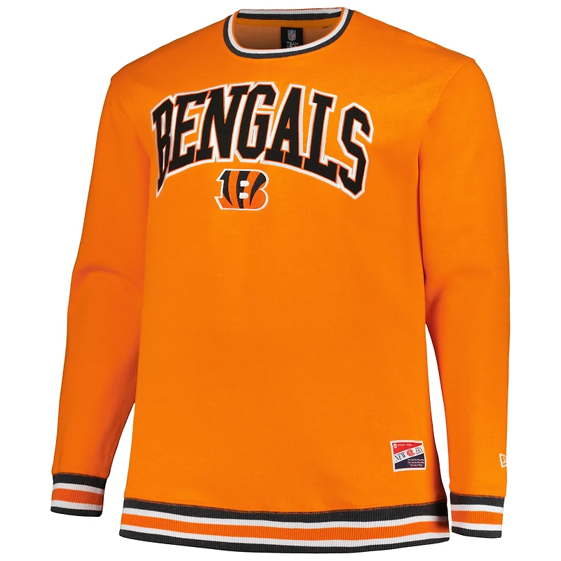 Sweat-shirt orange New Era pour hommes des Bengals de Cincinnati, grands et