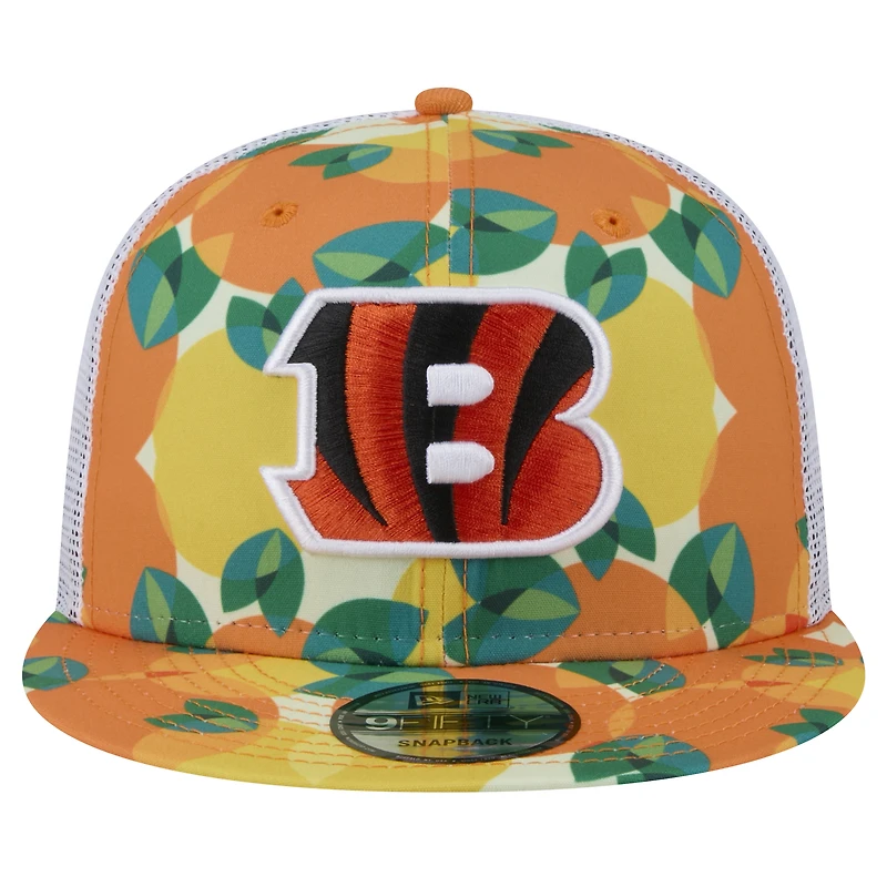 Casquette snapback orange Cincinnati Bengals Citrus 9FIFTY Trucker de New Era pour homme