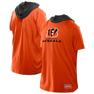 Men's New Era  Orange Cincinnati Bengals Combine Authentic Hooded Raglan Short-Sleeve T-Shirt