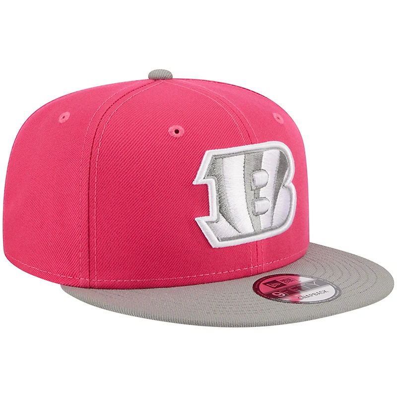 Casquette 9FIFTY Snapback New Era Pink Cincinnati Bengals 2-Tone Colour Pack pour homme