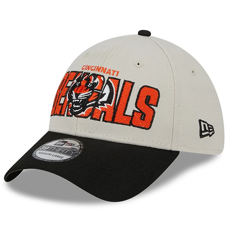 Casquette Flex New Era Stone/Black Cincinnati Bengals 2023 NFL Draft 39THIRTY pour homme