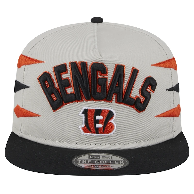 Men's New Era Stone/Orange Cincinnati Bengals Athletic Golfer Snapback Hat