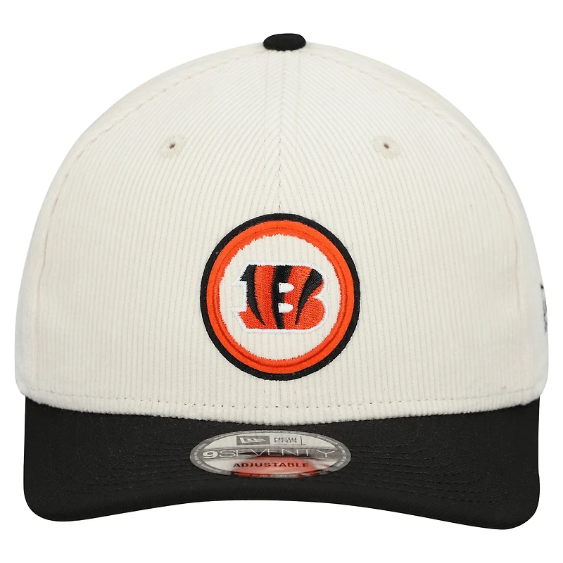 Men's New Era  Stone Cincinnati Bengals  Loyal Corduroy 9SEVENTY Adjustable Hat