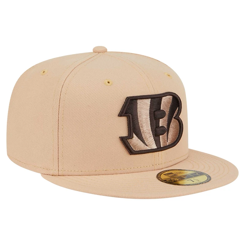 Men's New Era Tan Cincinnati Bengals Candied Pecan 59FIFTY Fitted Hat