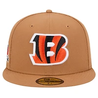 Men's New Era Tan Cincinnati Bengals Color Pack 59FIFTY Fitted Hat with Side Patch
