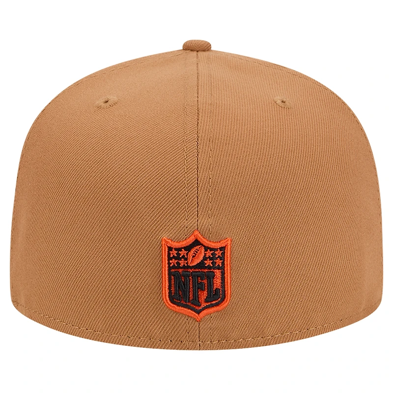 Men's New Era Tan Cincinnati Bengals Color Pack 59FIFTY Fitted Hat with Side Patch