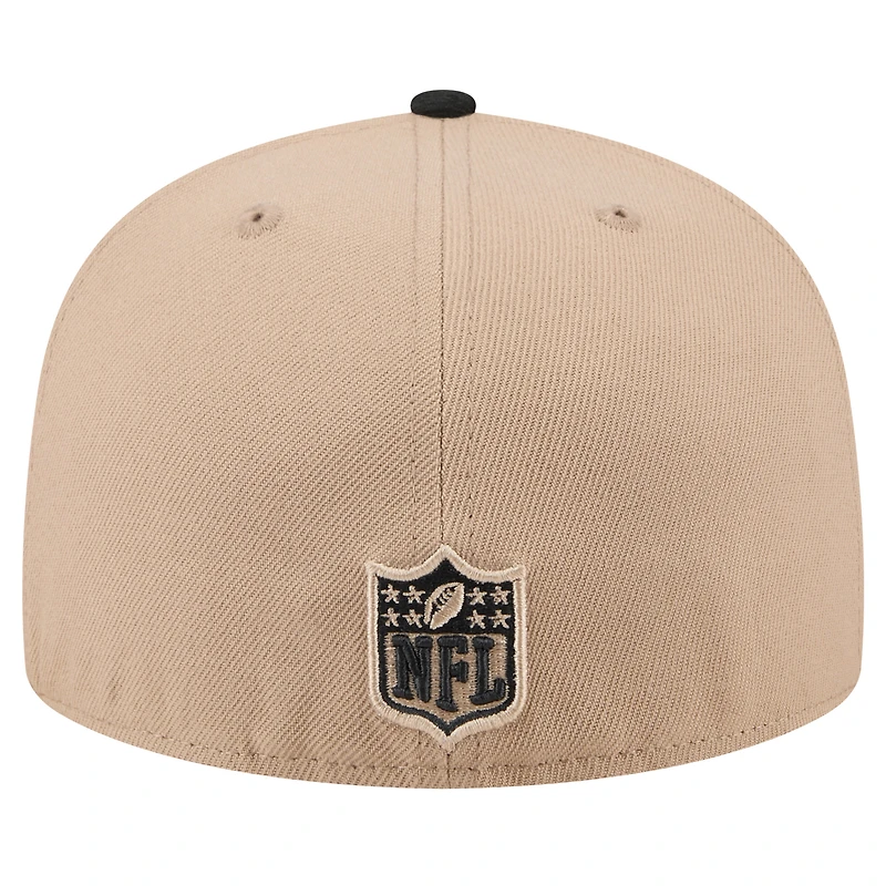 Men's New Era Tan Cincinnati Bengals  Logo Main 59FIFTY Fitted Hat