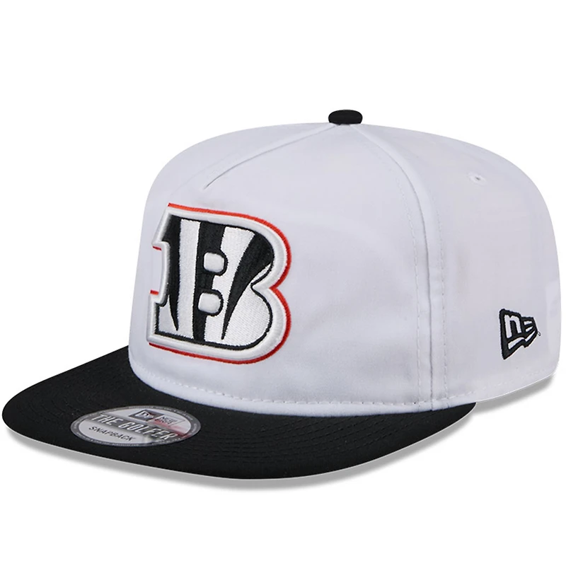 Men's New Era White/Black Cincinnati Bengals 2024 NFL Training Camp Golfer Snapback Hat