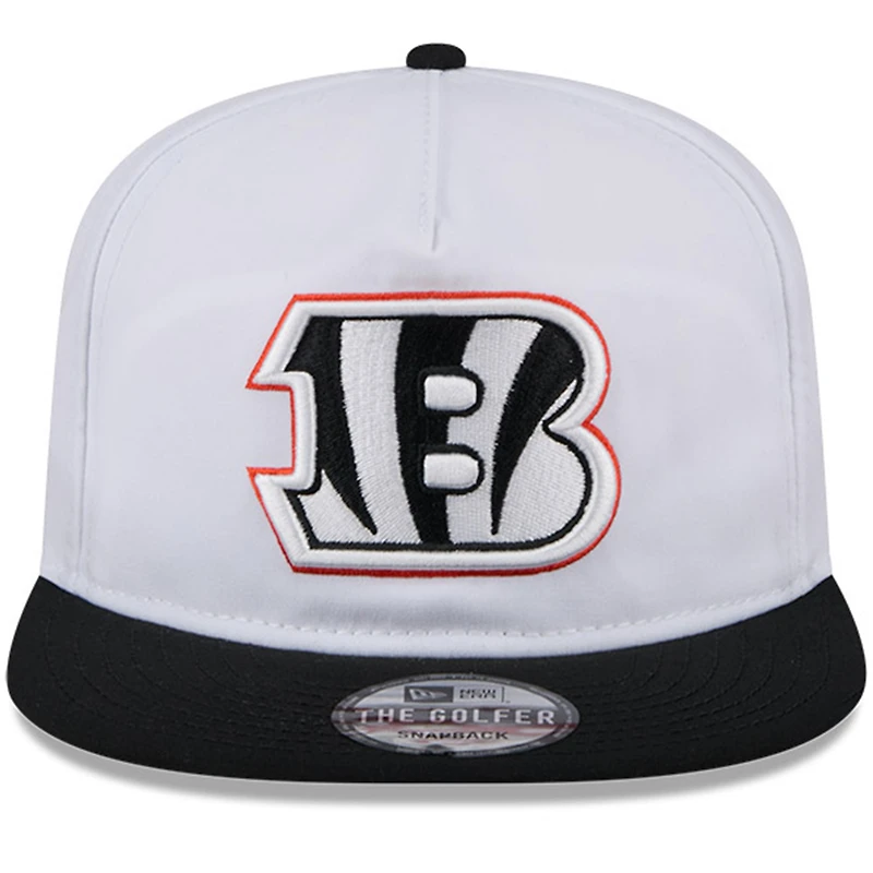 Men's New Era White/Black Cincinnati Bengals 2024 NFL Training Camp Golfer Snapback Hat