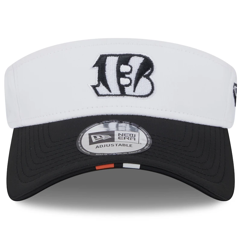 Men's New Era  White/Black Cincinnati Bengals 2025 NFL Training Camp Adjustable Visor