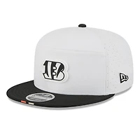 Men's New Era  White/Black Cincinnati Bengals 2025 NFL Training Camp Split Panel 9FIFTY Snapback Hat