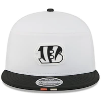 Men's New Era  White/Black Cincinnati Bengals 2025 NFL Training Camp Split Panel 9FIFTY Snapback Hat