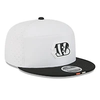 Men's New Era  White/Black Cincinnati Bengals 2025 NFL Training Camp Split Panel 9FIFTY Snapback Hat