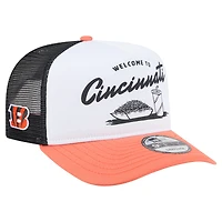 Casquette trucker snapback New Era blanche et orange Cincinnati Bengals Foodie 9FIFTY pour homme