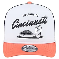 Men's New Era White/Orange Cincinnati Bengals Foodie 9FIFTY A-Frame Trucker Snapback Hat