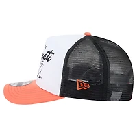 Men's New Era White/Orange Cincinnati Bengals Foodie 9FIFTY A-Frame Trucker Snapback Hat