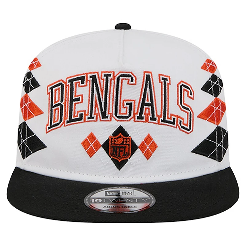 Men's New Era  White Cincinnati Bengals Argyle 19TWENTY Adjustable Hat