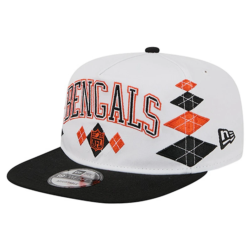 Men's New Era  White Cincinnati Bengals Argyle 19TWENTY Adjustable Hat