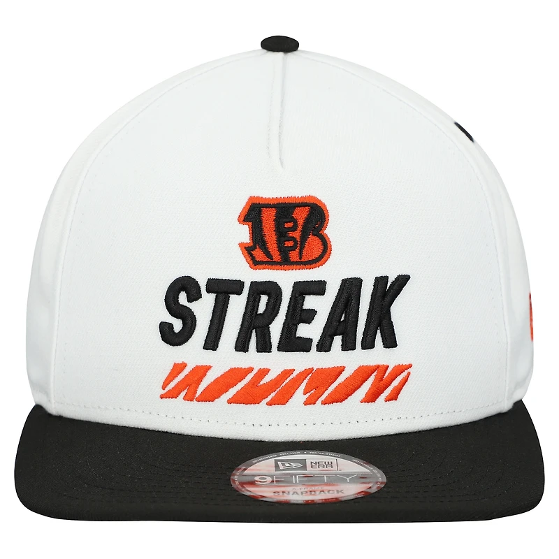 Casquette snapback blanche New Era Cincinnati Bengals STREAK Season Ticket Member 9FIFTY A-Frame pour homme