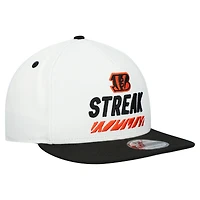 Men's New Era  White Cincinnati Bengals STREAK Season Ticket Member 9FIFTY A-Frame Snapback Hat
