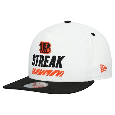 Men's New Era  White Cincinnati Bengals STREAK Season Ticket Member 9FIFTY A-Frame Snapback Hat