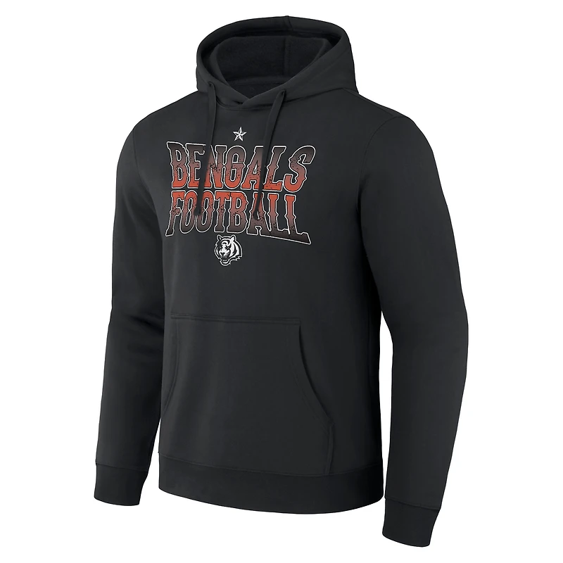 Men's NFL x Darius Rucker Collection by Fanatics  Black Cincinnati Bengals Rock N' Football Pullover Hoodie
