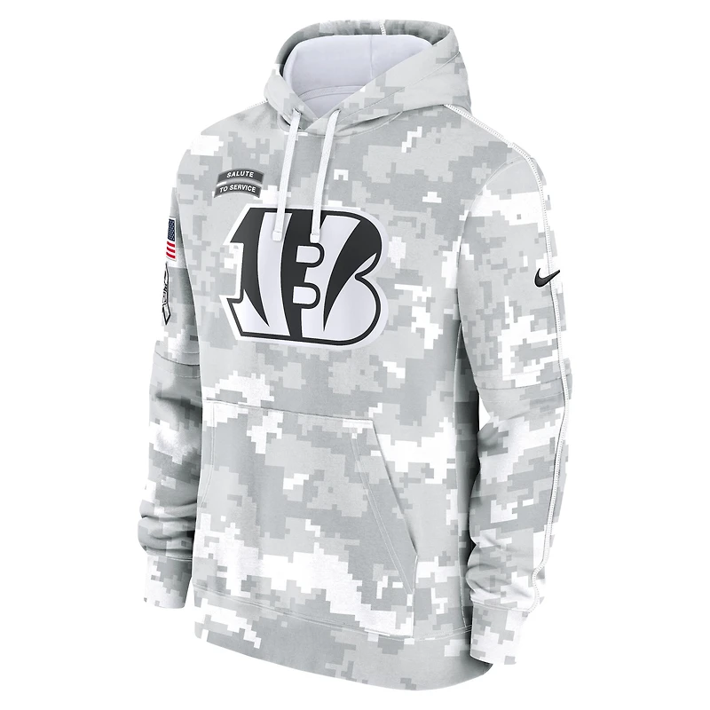 Men's Nike Arctic Camo Cincinnati Bengals 2024 Salute to Service Club Fleece Pullover Hoodie