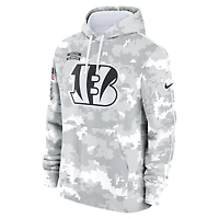 Men's Nike Arctic Camo Cincinnati Bengals 2024 Salute to Service Club Fleece Pullover Hoodie