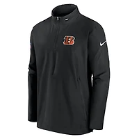 Men's Nike Black Cincinnati Bengals 2023 Sideline Coach Half-Zip Hoodie Jacket