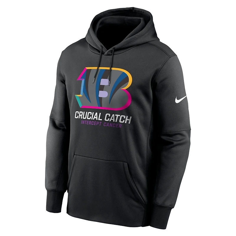 Sweat à capuche en polaire Nike noir Cincinnati Bengals 2024 NFL Crucial Catch Performance pour homme