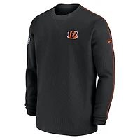 Men's Nike Black Cincinnati Bengals 2024 Sideline Coaches Long Sleeve Top