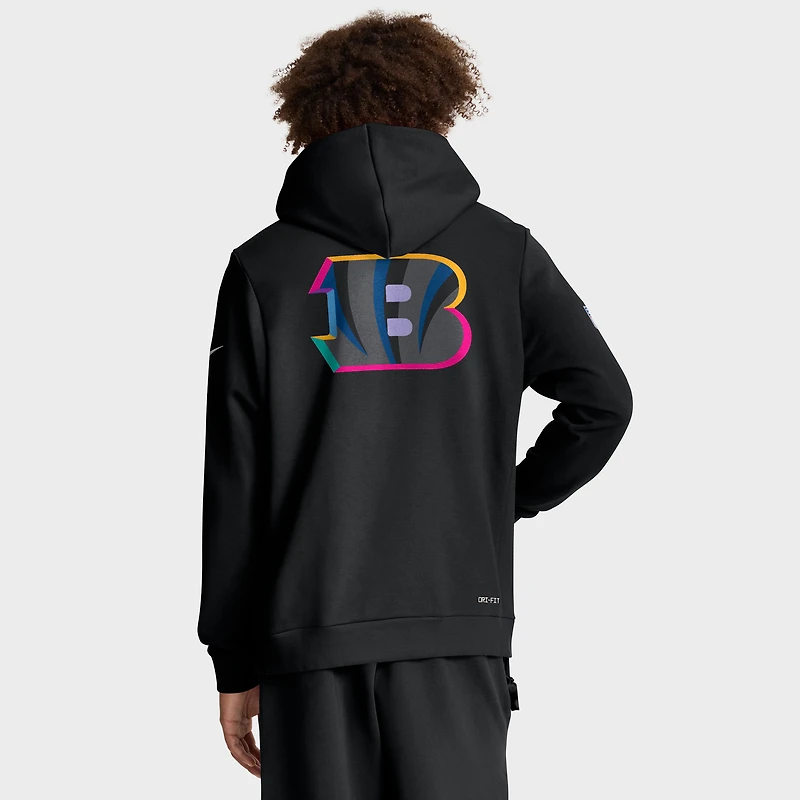 Sweat à capuche Nike noir Cincinnati Bengals NFL Crucial Catch 2025 pour homme, édition Standard Dri-FIT
