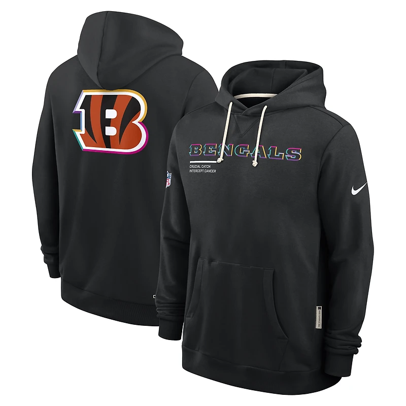 Men's Nike Black Cincinnati Bengals 2025 NFL Crucial Catch Sideline Standard Issue Dri-FIT Hoodie