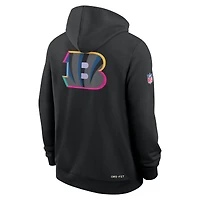 Men's Nike Black Cincinnati Bengals 2025 NFL Crucial Catch Sideline Standard Issue Dri-FIT Hoodie