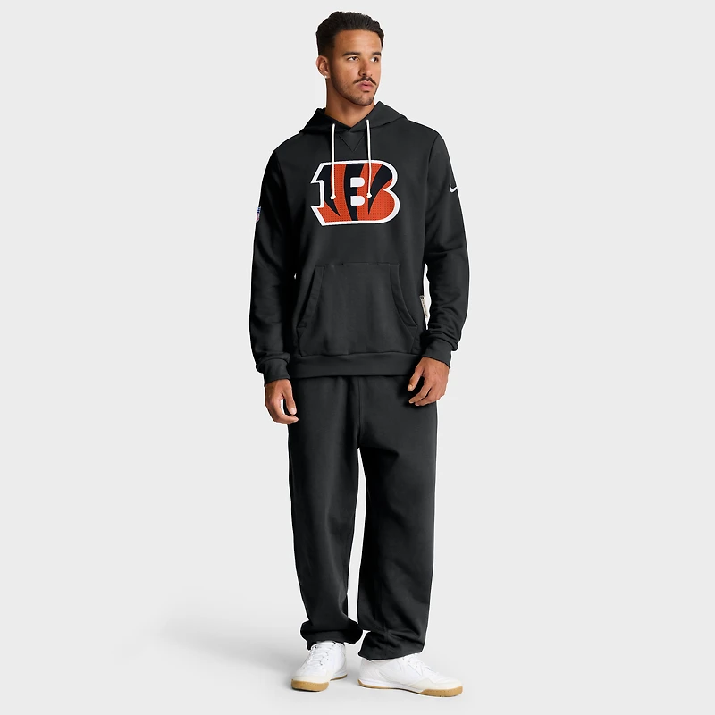 Sweat à capuche Nike noir Cincinnati Bengals 2025 Sideline Standard Issue Club Dri-FIT pour homme