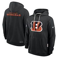 Sweat à capuche Nike noir Cincinnati Bengals 2025 Sideline Standard Issue Club Dri-FIT pour homme