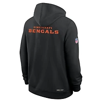 Sweat à capuche Nike noir Cincinnati Bengals 2025 Sideline Standard Issue Club Dri-FIT pour homme